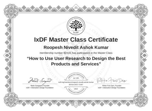 How to Use User Research to Design the Best Products and Services certificate