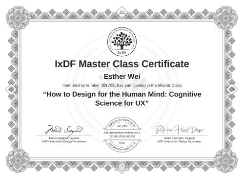 How to Design for the Human Mind: Cognitive Science for UX certificate