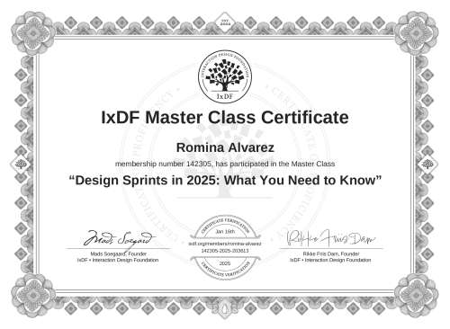 Design Sprints in 2025: What You Need to Know certificate