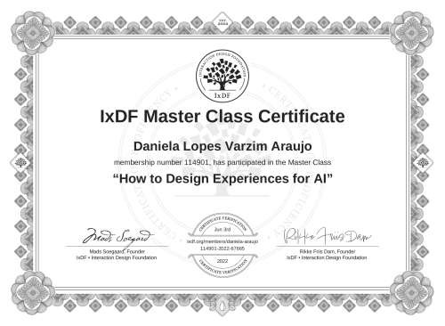 How to Design Experiences for AI certificate