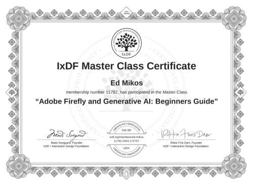 Adobe Firefly and Generative AI: Beginners Guide certificate