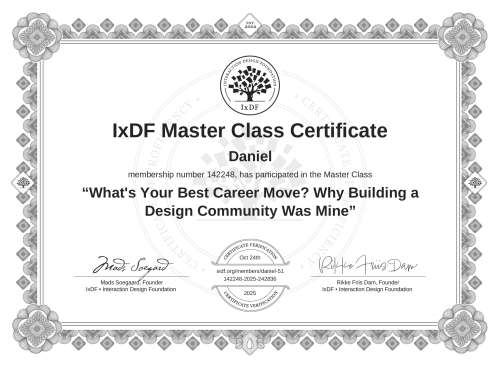 What's Your Best Career Move? Why Building a Design Community Was Mine certificate
