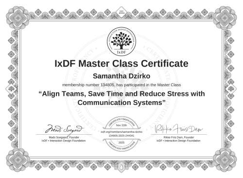 Align Teams, Save Time and Reduce Stress with Communication Systems certificate