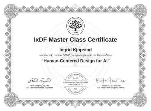 Human-Centered Design for AI certificate