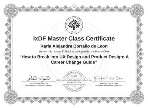 How to Break into UX Design and Product Design: A Career Change Guide certificate