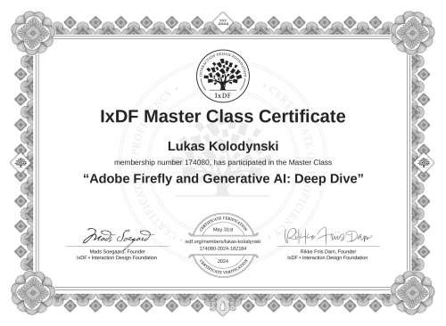 Adobe Firefly and Generative AI: Deep Dive certificate