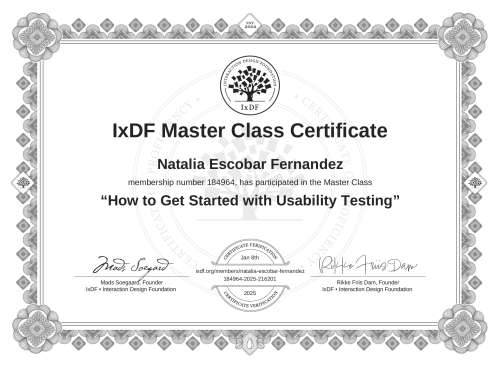 How to Get Started with Usability Testing certificate