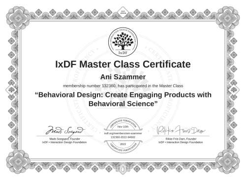 Behavioral Design: Create Engaging Products with Behavioral Science certificate