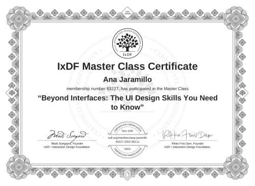 Beyond Interfaces: The UI Design Skills You Need to Know certificate
