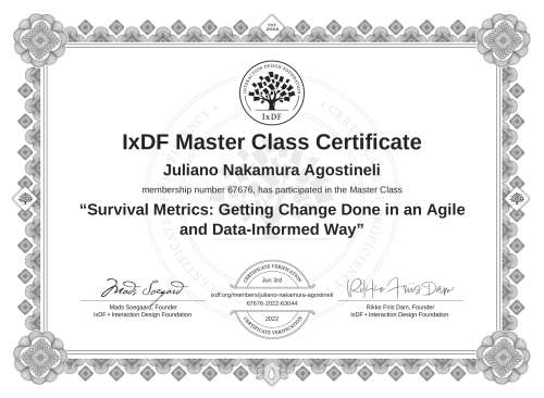 Survival Metrics: Getting Change Done in an Agile and Data-Informed Way certificate