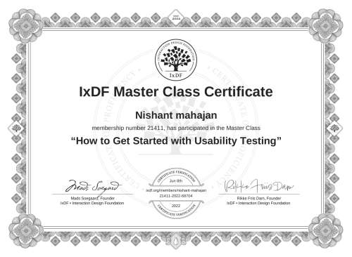 How to Get Started with Usability Testing certificate