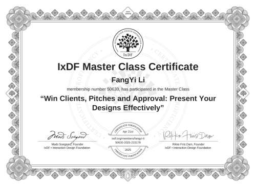 Win Clients, Pitches and Approval: Present Your Designs Effectively certificate