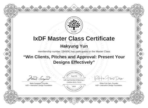 Win Clients, Pitches and Approval: Present Your Designs Effectively certificate