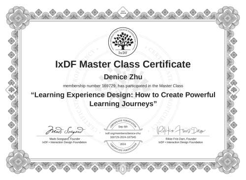 Learning Experience Design: How to Create Powerful Learning Journeys certificate