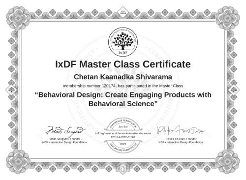 Behavioral Design: Create Engaging Products with Behavioral Science certificate