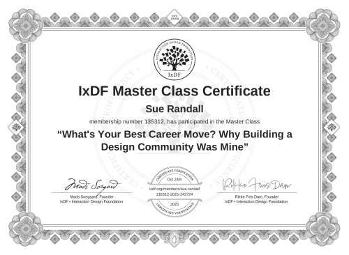 What's Your Best Career Move? Why Building a Design Community Was Mine certificate