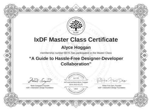 A Guide to Hassle-Free Designer-Developer Collaboration certificate