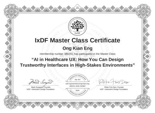 AI in Healthcare UX: How You Can Design Trustworthy Interfaces in High-Stakes Environments certificate