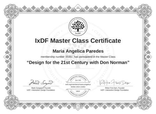 Design for the 21st Century with Don Norman certificate
