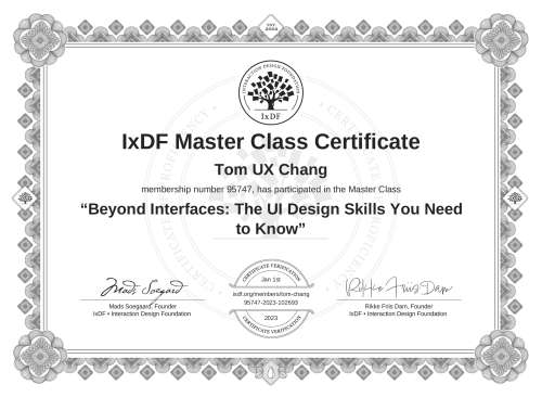 Beyond Interfaces: The UI Design Skills You Need to Know certificate