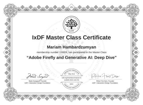 Adobe Firefly and Generative AI: Deep Dive certificate