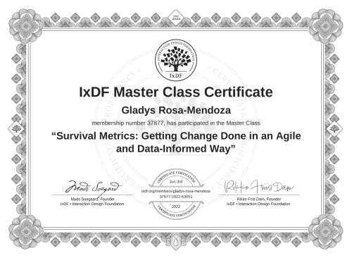Survival Metrics: Getting Change Done in an Agile and Data-Informed Way certificate