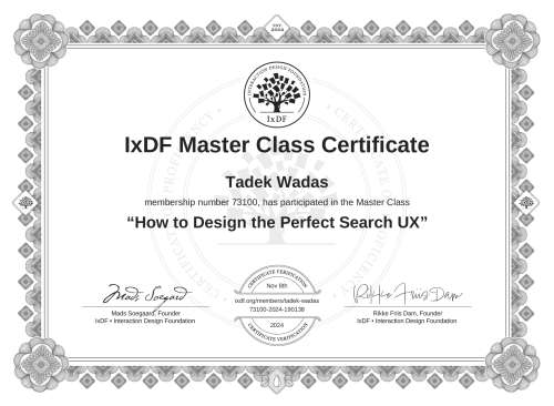 How to Design the Perfect Search UX certificate