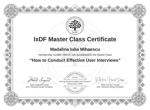 How to Conduct Effective User Interviews certificate