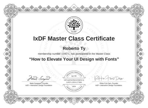 How to Elevate Your UI Design with Fonts certificate