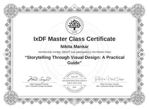 Storytelling Through Visual Design: A Practical Guide certificate