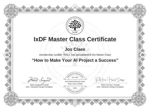 How to Make Your AI Project a Success certificate
