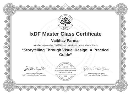 Storytelling Through Visual Design: A Practical Guide certificate