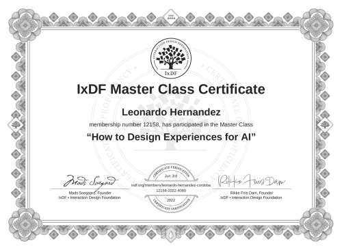 How to Design Experiences for AI certificate