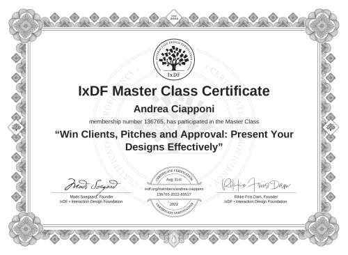 Win Clients, Pitches and Approval: Present Your Designs Effectively certificate