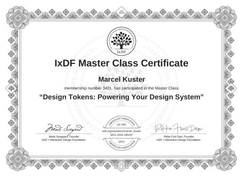 Design Tokens: Powering Your Design System certificate