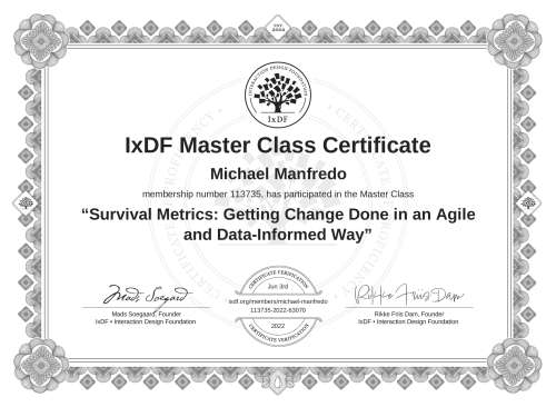 Survival Metrics: Getting Change Done in an Agile and Data-Informed Way certificate