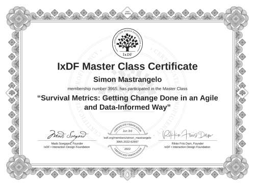 Survival Metrics: Getting Change Done in an Agile and Data-Informed Way certificate