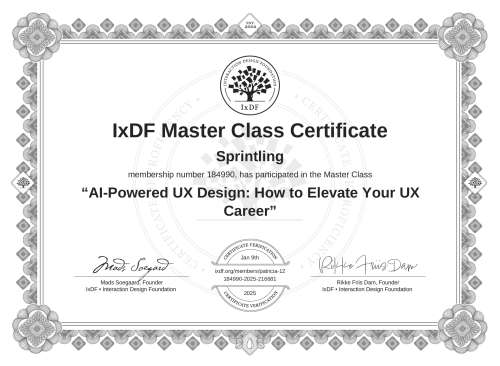 AI-Powered UX Design: How to Elevate Your UX Career certificate