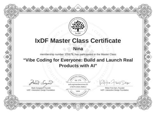 Vibe Coding for Everyone: Build and Launch Real Products with AI certificate