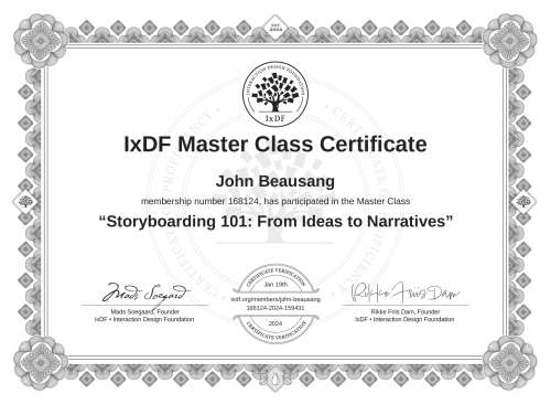 Storyboarding 101: From Ideas to Narratives certificate
