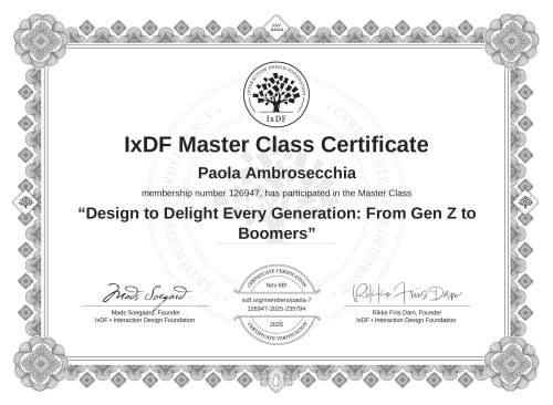 Design to Delight Every Generation: From Gen Z to Boomers certificate