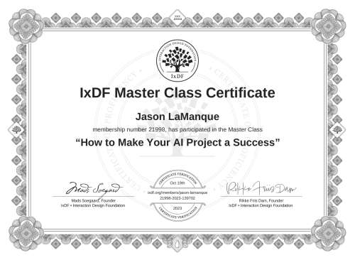 How to Make Your AI Project a Success certificate