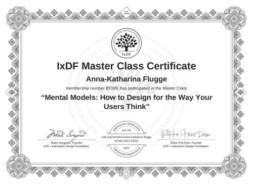 Mental Models: How to Design for the Way Your Users Think certificate