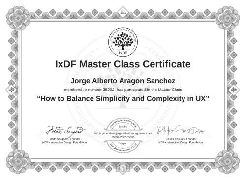 How to Balance Simplicity and Complexity in UX certificate