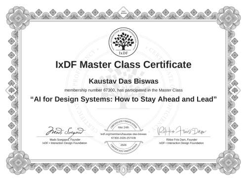 AI for Design Systems: How to Stay Ahead and Lead certificate