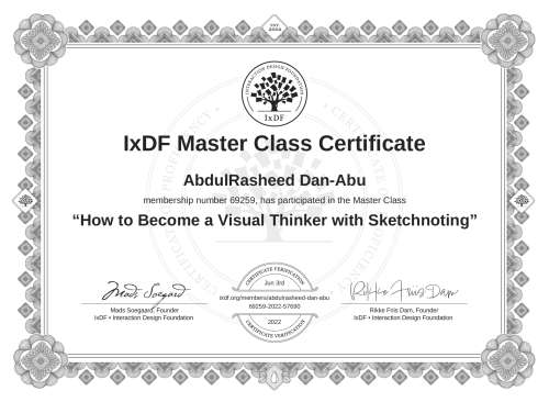 How to Become a Visual Thinker with Sketchnoting certificate
