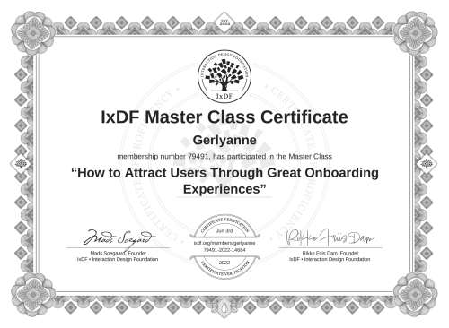 How to Attract Users Through Great Onboarding Experiences certificate