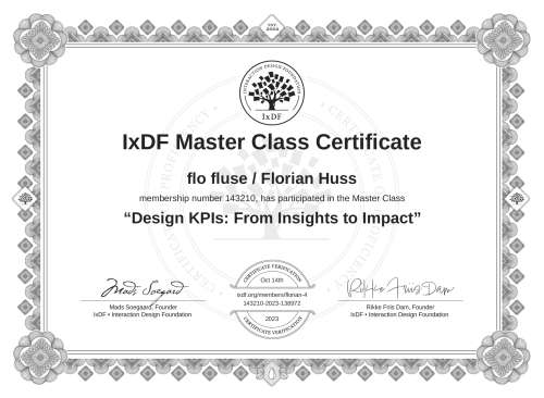 Design KPIs: From Insights to Impact certificate