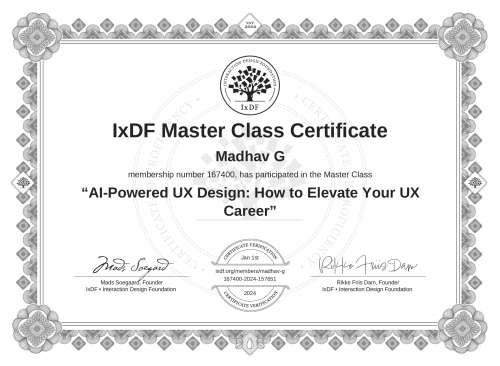 AI-Powered UX Design: How to Elevate Your UX Career certificate