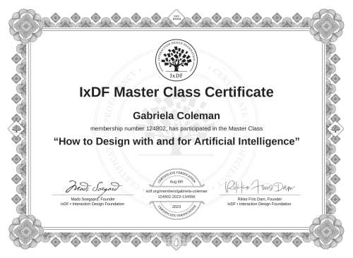 How to Design with and for Artificial Intelligence certificate